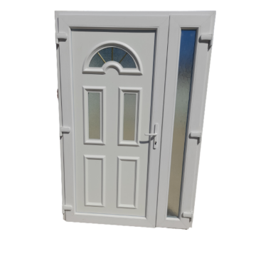 Torino - Műanyag bejárati ajtó - Nyitható kis szárnyal - 138x208cm / Fehér /
